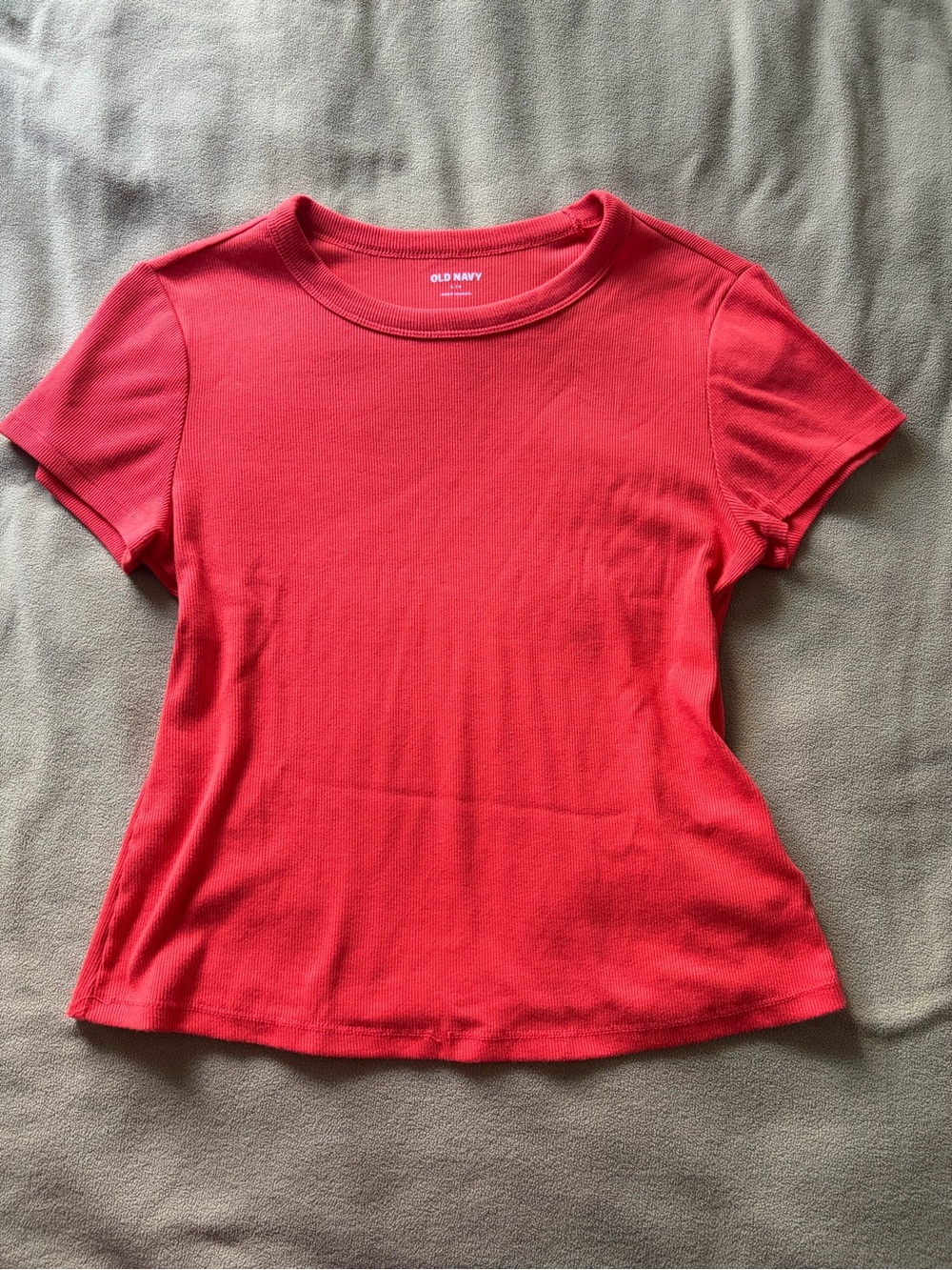 old navy reddish orange slim fit tee